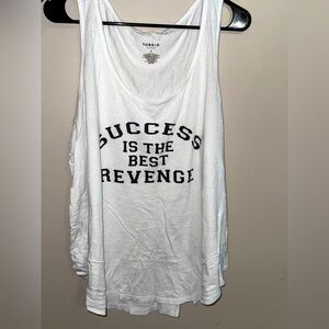 Torrid White Success Graphic Tank Top
